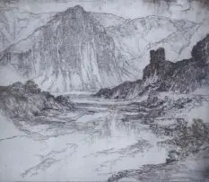 William Timlin, Gateway, The Castle, Cape Town 1924; The Old Drosty, Swellendam, 1925; Baineskloof, 1926 and The Old Bath, Groot Constantia, 1927, etchings