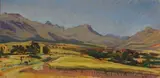 Philip Erskine, Stellenbosch Vineyards in Early Spring, oil on board