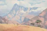 Willem Hermanus Coetzer, A Mountainous Landscape with Figures