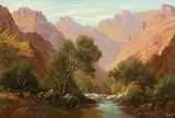 Tinus de Jongh, An Extensive Mountainous Landscape with a River