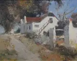 Errol Boyley, A Cape Farmhouse with a Brown Roof