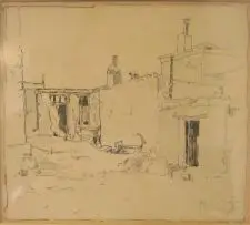 Malay Quarter by Pieter Wenning, pen and ink, sold May 2010