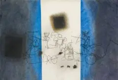 Douglas Portway, Blue Abstract, soft-ground etching and aquatint in colour