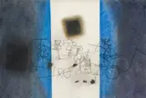 Douglas Portway, Blue Abstract, soft-ground etching and aquatint in colour