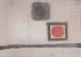 Douglas Portway, Abstract Composition, etching and aquatint in colour with embossing