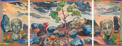 Marion Arnold, An Extensive Landscape with Fragments, pastel