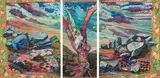 Marion Arnold, An Extensive Landscape with a Tree and Animal Skull, pastel