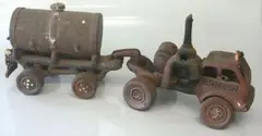 Austin Hleza, Oshkosh, Water Truck with Driver and Co-Driver, hand-painted ceramic