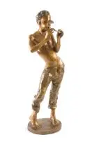 Sidney Beck, The Penny Whistler, bronze with gold and ochre patina