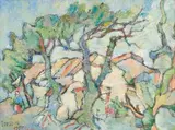 Labourers' Cottages, Somerset West, Cape by Gregoire Boonzaier, oil on board, sold May 2010