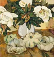 Irma Stern, Still Life with Magnolias and Pumpkins, oil on canvas