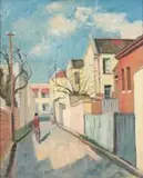 Piet van Heerden, Street Scene with Figures