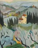 A Landscape with Houses by Irma Stern, gouache on paper laid down on card, sold May 2010