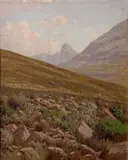 A Mountain Slope by Jan Ernst Abraham Volschenk, 1919, oil on canvas, sold Oct 2009