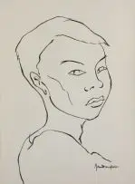 Portrait of a Boy by John Dronsfield, charcoal, sold Oct 2009