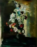 Clément Serneels, Still life with Flowers in a Green Jug