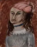 Wolf Kibel, Portrait of a Girl in a Pink Hat