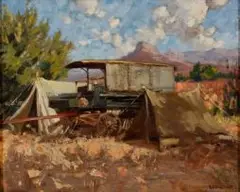 Allerley Glossop, The Camp, oil on card