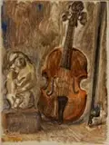 Lippy (Israel-Isaac) Lipshitz, Still Life with a Figurine and a Violin