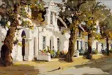 Gian-Piero Garizio, Street Scene, Stellenbosch, oil on board
