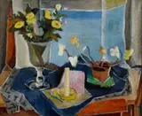 Maud Sumner, Still Life with Flowers and a Candle