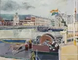 Alexander Podlashuc, The Victoria Basin, Cape Town, oil on canvas laid down on board
