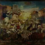 Hardy Botha, Sirkus Karnaval, tryptich, oil on canvas