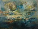 Paul du Toit, Seascape with Full Moon