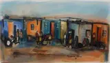 Godfrey Ndaba, Life in the Township, pastel