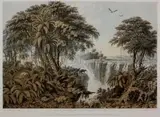 Thomas Baines, The Victoria Falls, Zambezi River, sketched on the spot, lithograph in colour