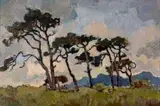 Dennebome, Skemer by Gregoire Boonzaier, oil on canvas, sold Oct 2009