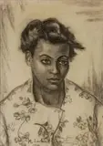Maggie Laubser, Woman in a Floral Dress