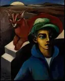 Johannes Meintjes, Seun en Boskat, oil on board