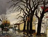 David Botha, A Street Scene on a Rainy Day