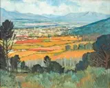 Piet van Heerden, A View of Paarl, oil on canvas laid down on board