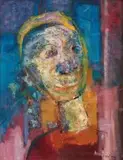 A Head of a Woman by Ephraim Ngatane, oil on board, offered Mar 2009