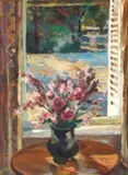 Maud Sumner, Flowers on a Table in front of a Window