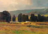 Errol Boyley, Grazing Cattle, oil on canvas