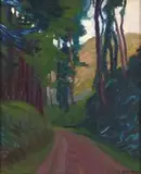 Bertha Everard, A Roadway, oil on canvas laid down on board
