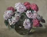 Frans Oerder, Hydrangeas in a Bowl, oil on canvas