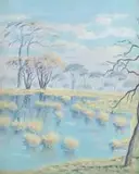 John Koenakeefe Mohl, A Few Days after Rain in the Bush, B.P., oil on board
