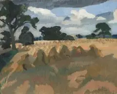 Ruth Everard Haden, Cornfields, Kimpton, 1924, oil on canvas