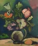 Pranas Domšaitis, A Still Life of Flowers in a Jug