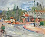 Walter Battiss, Pretoria Street on a Wet Day, corner Lynnwood Road