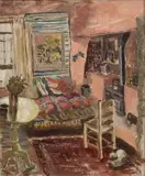 Freida Lock, Kitchen Interior with a Red Carpet