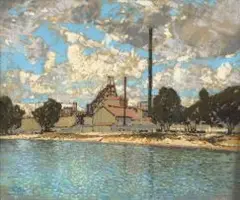 Robert Gwelo Goodman, City Suburban Dam, Johannesburg, pastel