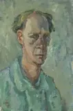 Self Portrait by Gregoire Boonzaier, charcoal and oil on canvas, offered Sep 2009