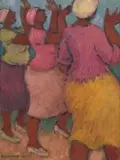 Eleanor Esmonde-White, Three Woman Singing and Dancing, oil on canvas
