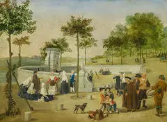 Antonio Carnicero, Höfische Szene von Aranjuez, Öl auf Leinwand