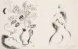 Marc Chagall, Litho pour un catalogue, Lithografie auf Velin
